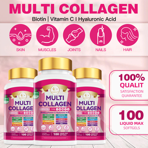 Biotin ve hyaluronik asit ile DUOZI çok kollajen kompleksi cilt, saç, çivi, eklem ve kasları Softgels destekler - Product Image 2