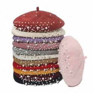 Sombreros para Mujer al por Mayor, Gorros de Invierno para Mujer, Gorras, Boinas con Perlas, Fabricación de Sombreros - Product Image 1