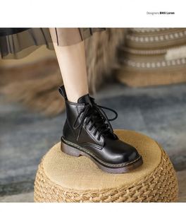 2022 New Women's Shoes Simple Fashion Style Leather Short Boots - Product Image 1