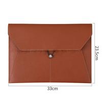 Porte-documents A4 A5 en cuir PU, logo personnalisé, imperméable, couleur personnalisée, poche en tissu, fermeture éclair, bouton, rangement, sac pour ordinateur portable