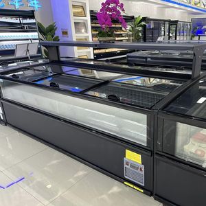 スーパーマーケット冷蔵用,商業用大型透明窓チェストアイランドディープフリーザー - Product Image 1