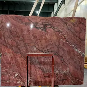 Factory Wholesale High Quality Popular Fusion Red Color Quartzite Silk Imperial Red Granite Rub Red Granite Interior Pavers