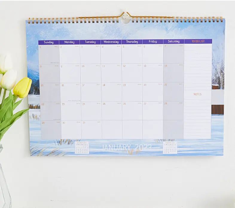 2023 Large Paper Double Sided Print Wall Calendar Big Calendar Decorative Desk Calendar