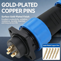 Connecteur de câblage industriel étanche à sertir, mâle-femelle, LD16/SD20, 2-345 broches, 220-240V