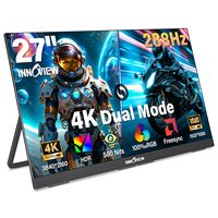 InnoView 27 Inch Monitor Dubbele Modus 4K UHD 120Hz Draagbare Monitor Computer Scherm Gaming Monitor Met Stand en Luidsprekers