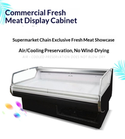 Vitrine Réfrigérée Commerciale Personnalisable pour Viande Fraîche, en Acier Inoxydable, à Refroidissement par Air, avec Contrôle Numérique, pour la Conservation de la Fraîcheur