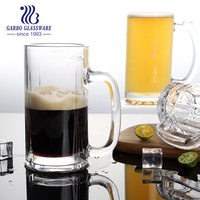 Logo personnalisé Vente en gros Grand volume de verres Tasse à vodka transparente transparente Bouteille d'eau Verre à bière avec poignée Tasses à boire