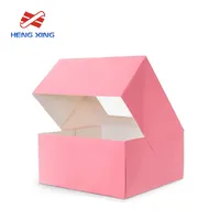 HENGXING — boîte à gâteau personnalisée, boîtes à gâteaux roses, en vrac, avec fenêtre, vente en gros