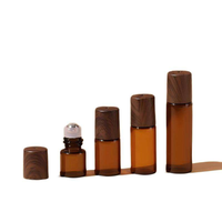 Botol Kaca Amber 1ml 2ml 3ml 5ml 10ml dengan Roller Ball untuk Parfum, Minyak Wangi, Kemasan Kosmetik, Botol Roll on Kosmetik Kosong Berlapis Embun