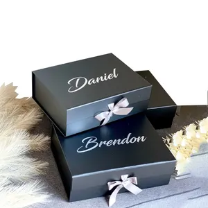 Wholesale Custom Logo Luxury Ribbon T Shirt Clothing Wedding Gown Shipping Packaging White Cardboard Magnetic Gift Box For Dress