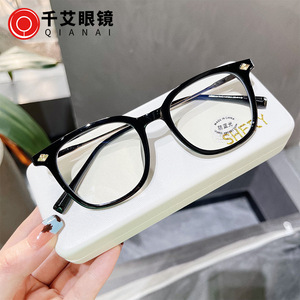 Gafas Qianai con montura cuadrada y filtro de luz azul para mujer, lentes de PC TR90, tamaño mediano, monturas ópticas de estilo coreano - Product Image 5