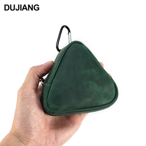 Dujiang Unisex Cowhide Coin <b>Purse</b> Mini With Zipper Compact Key Pouch Solid Color Everyday Use - Product Image 4