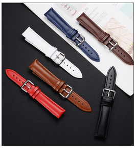 <span class=keywords><strong>Bracelet</strong></span> de montre en <span class=keywords><strong>cuir</strong></span> véritable à dégagement rapide <span class=keywords><strong>Bracelet</strong></span> 12-24mm en orange blanc jaune pour hommes et femmes Compatible avec les montres intelligentes - Product Image 6