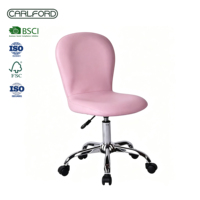 CARLFORD Chaise de bureau à domicile moderne à mi-dossier pivotant avec PU Design en cuir synthétique pour enfants