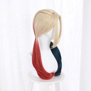 Vente en gros 65cm de long couleur mixte Suicide <span class=keywords><strong>Squad</strong></span> <span class=keywords><strong>2</strong></span> film perruque Harleen Quinzel perruque Cosplay synthétique Anime Halloween fête Peluca - Product Image 3