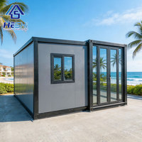 Maison conteneur extensible de 40 pieds, 78 m², avec structure en acier Q235B de 5 mm, test de pluie de 16 mm, 2 chambres, 1 salle de bain, petite maison isolée, type bungalow