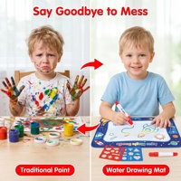 Tapis de dessin et d'écriture géant en tissu éducatif pour enfants - Jouet unisexe pour le dessin et l'écriture