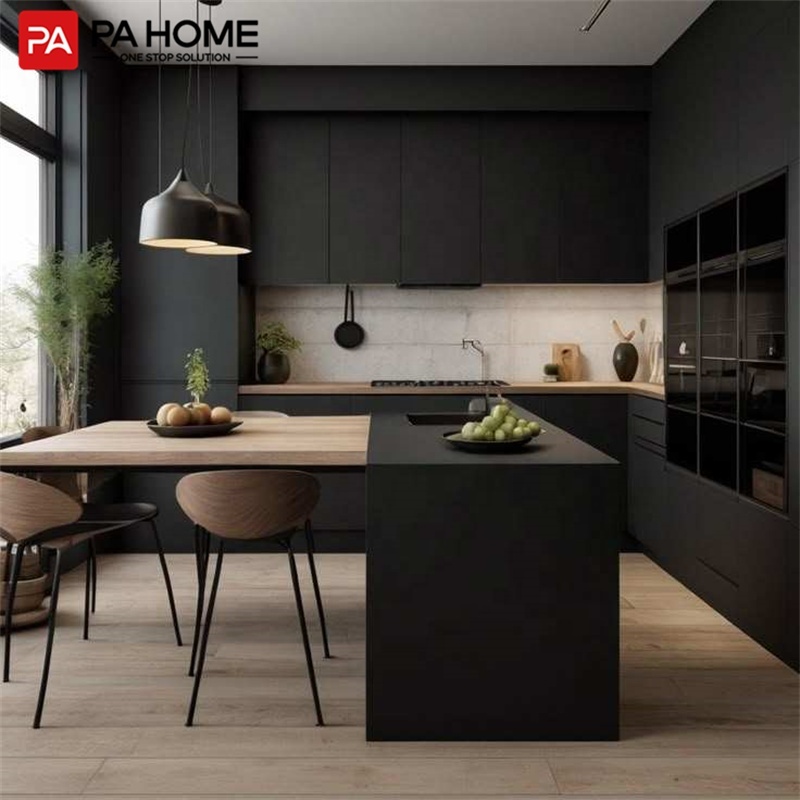 PA Ready to Assemble Complete Full Built in Modular Black Island Smart Kitchen Cabinets Unit · image 3