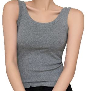 Wholesale Vest Plain Color Shoulder Women's <b>Summer</b> Front Shoulder Slim Fit Women's <b>Sleeveless</b> tank <b>Tops</b> - Product Image 3
