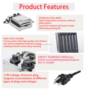 Điện 1300W Hotdog Waffle maker máy 5 lát không dính thép không gỉ Lolly dính Waffle maker giòn Ngô con chó đồ ăn nhẹ - Product Image 2