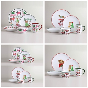 Hot Selling Unique Stylish Porcelain Stoneware Dinnerware Sets White Pattern Coffee <b>Cup</b> <b>Saucer</b> Set Eco Friendly Portable - Product Image 5