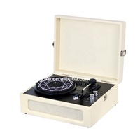Gramófono de vinilo con 3 velocidades, máquina de grabación, compatible con USB/BT/salida RCA/conector de auriculares/teléfonos móviles
