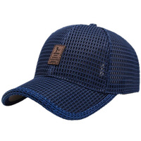 Casquette de baseball d'été pour homme, protection solaire extérieure, maille respirante, 6 panneaux, couleur unie, réglable, à fermeture snapback