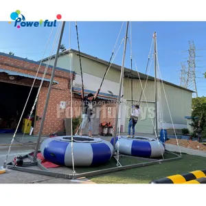 Hot Selling 4 In 1 Jumping Bungee Game Euro Bungee Jump Equipment Inflatable Mobile Bungee Trampoline