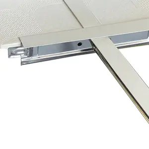 Белая потолочная плитка из ПВХ и гипса для ванны из нержавеющей стали, потолочный потолок с T-образной планкой, плоская подвесная сетчатая система