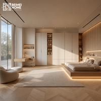 Armoire enfant sur mesure de style italien moderne intégrée à un lit plateforme flottant Tatami pour suite de chambre d'enfant de luxe