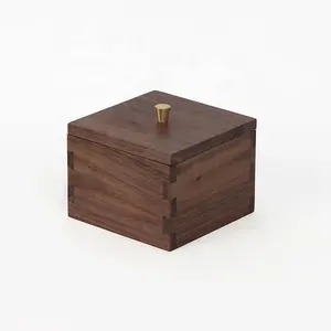 Cajas de Regalo de madera maciza barnizada personalizada, tapa magnética, recuerdo de joyería, caja de madera