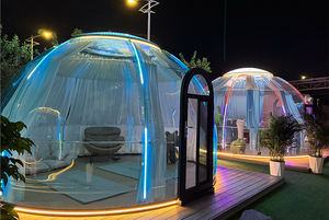 Phong cách hiện đại màu xanh lá cây trắc địa PC pha lê bầu trời đầy sao mái vòm Bong Bóng nhà 4m Đường kính dễ dàng cài đặt cho phòng tắm biệt thự cắm trại - Product Image 2