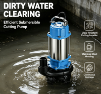 Pompe submersible de drainage à corps en acier inoxydable résistant aux acides pour broyage des eaux usées et découpe des déchets chimiques en usine