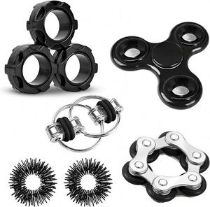 Autism ADHD Sensory <b>Fidget</b> Toys Adults Kids-Spinner <b>Rings</b> Desk Gadget Calm Stress Relief Durable Plastic Unisex Non-Toxic - Product Image 6
