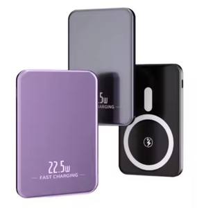 Магнитный беспроводной 15 Вт Быстрая зарядка 5000 мАч ультра тонкий PowerBank алюминиевый корпус ABS держатель Power Bank 10000 мАч - Product Image 5