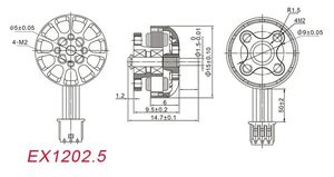 HappyModel Paquete de Cuatro Motores Sin Escobillas 1202.5 EX1202.5 6400/8000/11500KV Compatibles con Lipo 1-3S para Drones de Carreras FPV RC de <span class=keywords><strong>3</strong></span> Pulgadas - Product Image 6