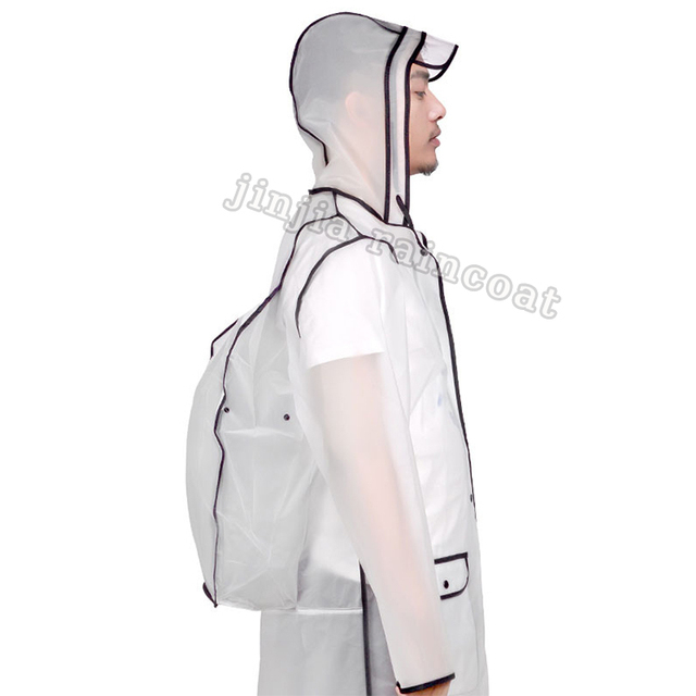 Custom logo Printed Durable Thick EVA Outdoor Waterproof Lightweight Rain Jacket Women Men Portable Foldable Packable Rain Coat