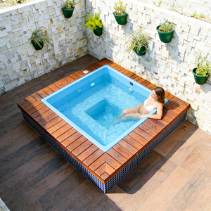 Piscina de fibra de vidrio para jardín de 2 m, mini spa con calefacción, piscina infantil con estructura, piscinas para diversión acuática - Product Image 3