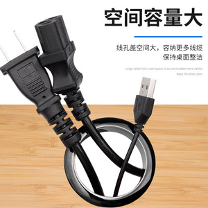 Desktop Cable Hole Cover Round ABS <b>Large</b> Capacity Dustproof For Office <b>Desk</b> Cable Management - Product Image 1