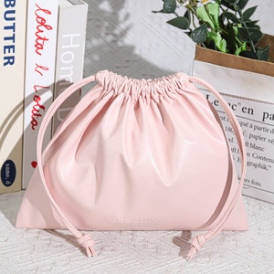 Pochette à cordon en cuir PU rose 25*15 cm, imperméable, pour maquillage, vente en gros, cadeau de mariage, rangement pour perruques, accessoires capillaires et lingerie - Product Image 1