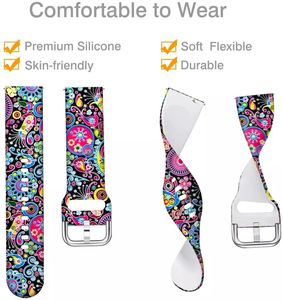 สายนาฬิกาสำหรับ Samsung Galaxy Watch <span class=keywords><strong>7</strong></span> 4/6/5 <span class=keywords><strong>Pro</strong></span>/Classic สายซิลิโคนพิมพ์ลาย /<span class=keywords><strong>Amazfit</strong></span>/Redmi Watch 5 Active ขนาด 22 มม. - Product Image 3