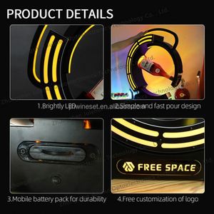 ชั้นวางแสดงไวน์โลหะแบบทันสมัยพร้อมไฟ LED ถาดเสิร์ฟสำหรับวันขอบคุณพระเจ้าและคริสต์มาสดีไซน์ตามสั่ง - Product Image 2