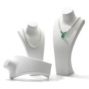 Weimei จี้สร้อยคอไมโครไฟเบอร์สีขาวขั้นสูงเครื่องประดับหุ่นแสดงของ - Product Image 4