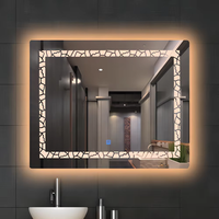 Miroir de salle de bain rectangulaire moderne de luxe YIDA avec éclairage LED, cadre en acier poli IP44, détection Bluetooth, anti-buée, bidirectionnel