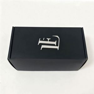 Black Mailer Box Wholesale Custom Packaging Boxes Fashion Corrugated <b>Paper</b> Foldable Shipping Boxes With Silver Foil Logo - Product Image 2