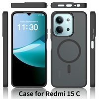 Étui de protection pour téléphone Xiaomi Redmi 15C 171 173 mm avec coque arrière en TPU souple transparent magnétique et PC rigide
