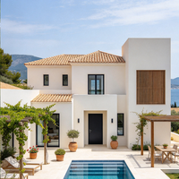 Fenêtre octogonale en acier de la série 50 avec cadre fin et verre imprimé à la friture céramique pour villas en Europe et aux États-Unis