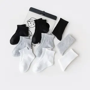 Seasonal Black White Gray Children Socks With Low To Medium Length Multiple Sizes From 1 To 15 Years Old