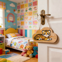 Décoration murale en bois pour chambre d'enfant, motif animal, en contreplaqué, design personnalisé acceptable, décoration murale de vacances pour enfants