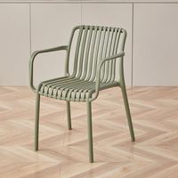 Chaise de salle à manger ergonomique en plastique monobloc minimaliste, empilable, pour extérieur, patio, café, salle à manger